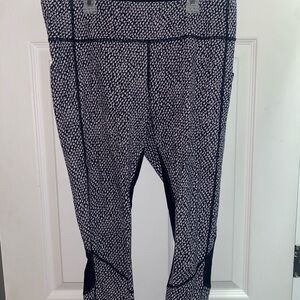 Lululemon Pace Rival Crop Black and White Patterned Leggings